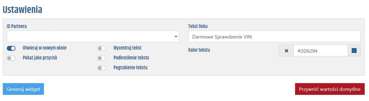 Ustawienia - program partnerski automoli